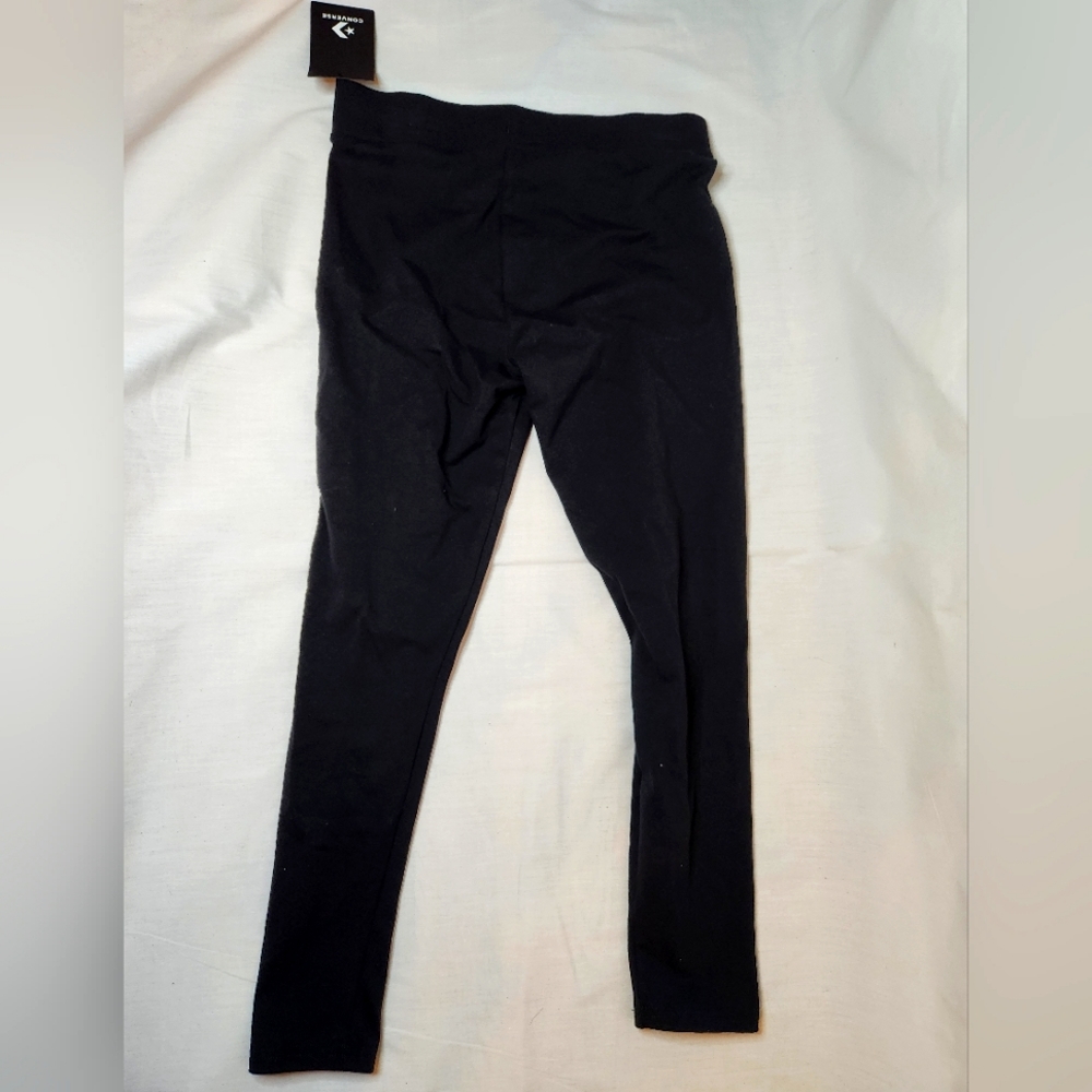 NWT Converse Leggings Girls Size Large Black Silver - Picture 3 of 3